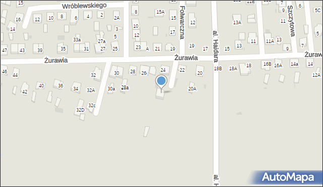 Biała Podlaska, Żurawia, 24a, mapa Białej Podlaskiej