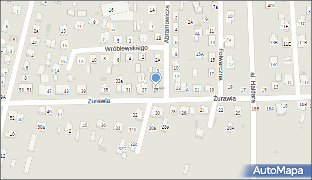 Biała Podlaska, Żurawia, 25, mapa Białej Podlaskiej
