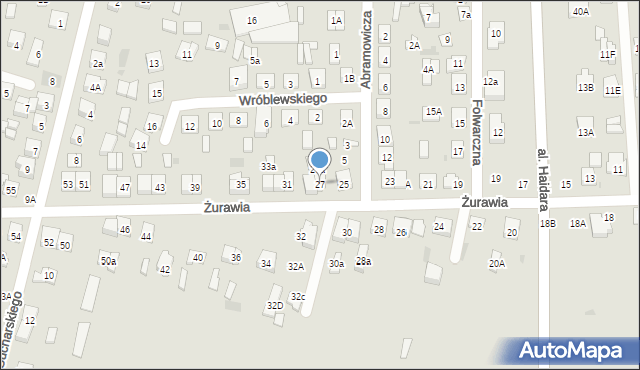 Biała Podlaska, Żurawia, 27, mapa Białej Podlaskiej