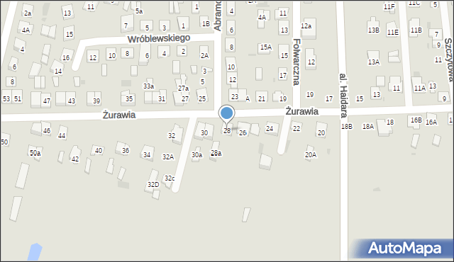 Biała Podlaska, Żurawia, 28, mapa Białej Podlaskiej