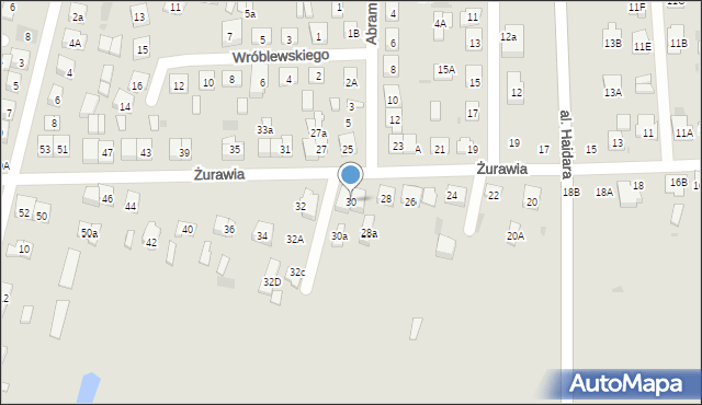 Biała Podlaska, Żurawia, 30, mapa Białej Podlaskiej