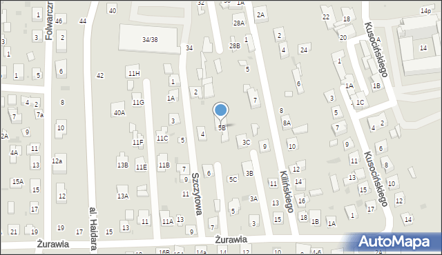 Biała Podlaska, Żurawia, 5B, mapa Białej Podlaskiej
