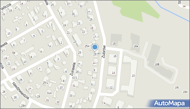 Białystok, Żubrów, 13, mapa Białegostoku