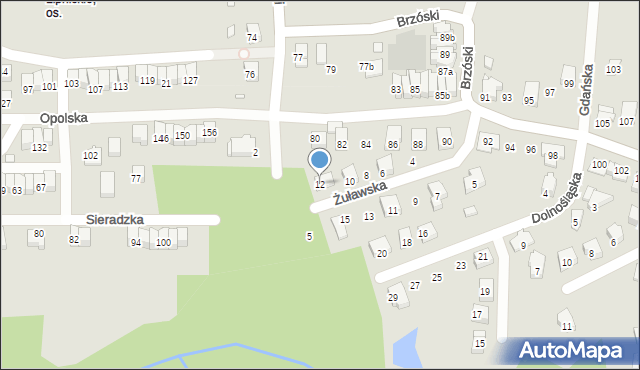 Bielsko-Biała, Żuławska, 12, mapa Bielsko-Białej