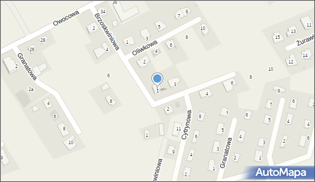 Brzozówka, Żurawinowa, 1, mapa Brzozówka