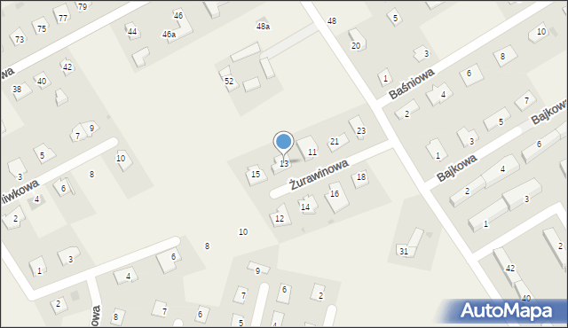Brzozówka, Żurawinowa, 13, mapa Brzozówka