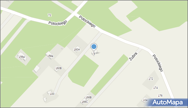 Budy-Grzybek, Żubra, 3, mapa Budy-Grzybek