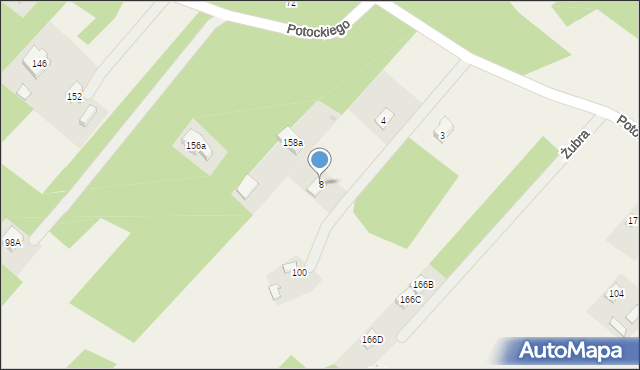 Budy-Grzybek, Żubra, 8, mapa Budy-Grzybek