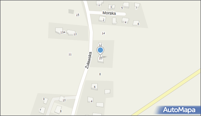 Cedry Małe, Żuławska, 10, mapa Cedry Małe