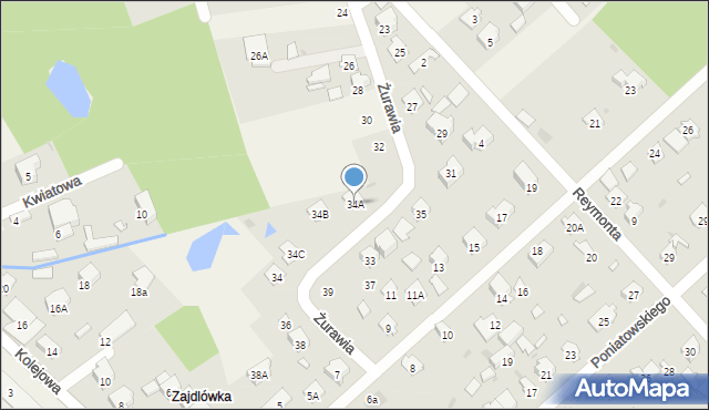 Celestynów, Żurawia, 34A, mapa Celestynów