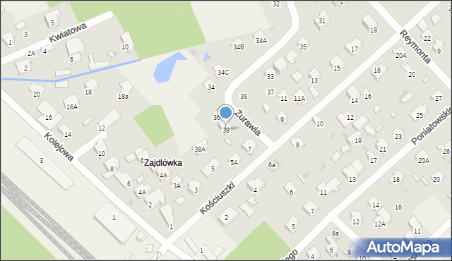 Celestynów, Żurawia, 38, mapa Celestynów