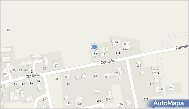 Czaple, Żurawia, 109, mapa Czaple