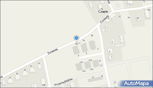 Czaple, Żurawia, 52, mapa Czaple
