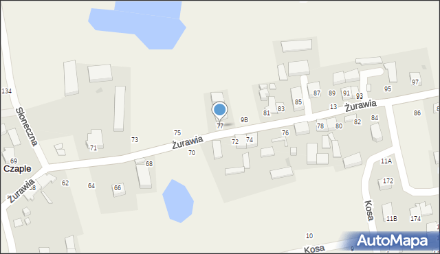 Czaple, Żurawia, 77, mapa Czaple