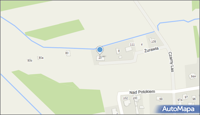 Czarny Las, Żurawia, 10, mapa Czarny Las