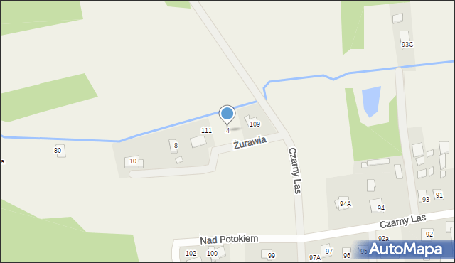 Czarny Las, Żurawia, 4, mapa Czarny Las