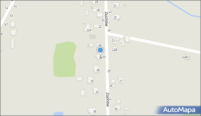 Częstochowa, Zuchów, 26, mapa Częstochowy