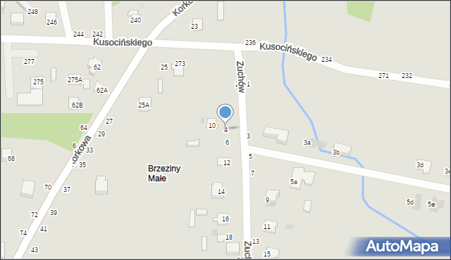 Częstochowa, Zuchów, 4, mapa Częstochowy