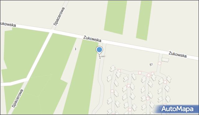 Długowizna, Żukowska, 1, mapa Długowizna