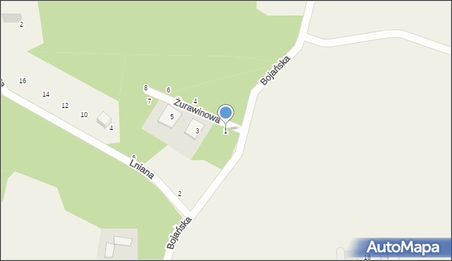 Dobrzewino, Żurawinowa, 1, mapa Dobrzewino