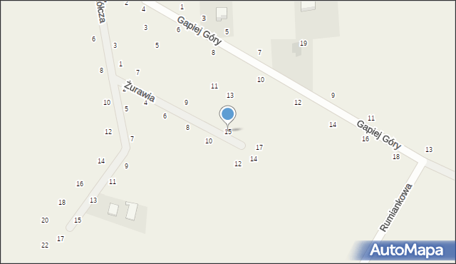 Ełganowo, Żurawia, 15, mapa Ełganowo