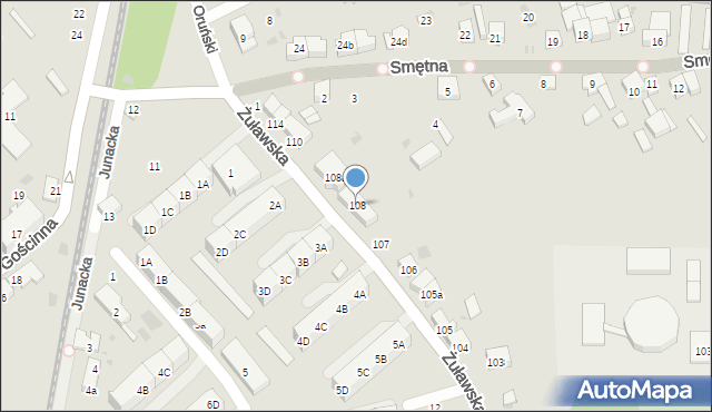 Gdańsk, Żuławska, 108, mapa Gdańska