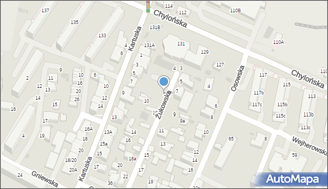 Gdynia, Żukowska, 8, mapa Gdyni