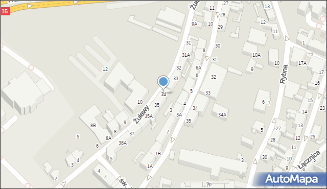 Gniezno, Żuławy, 34, mapa Gniezna