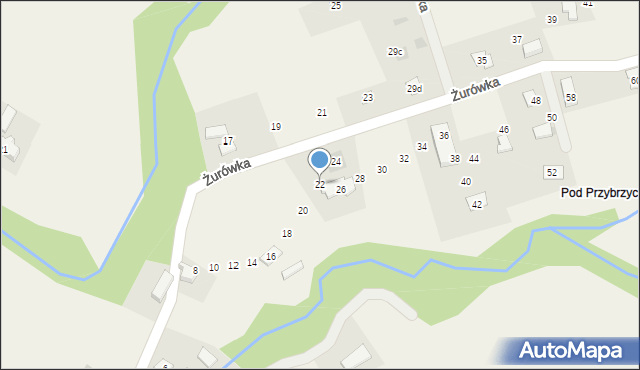 Górki Wielkie, Żurówka, 22, mapa Górki Wielkie
