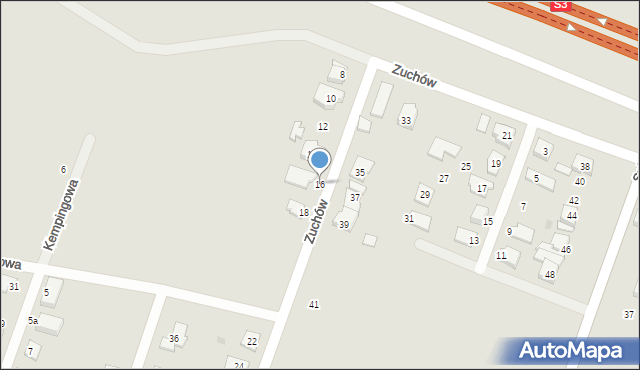 Gorzów Wielkopolski, Zuchów, 16, mapa Gorzów Wielkopolski