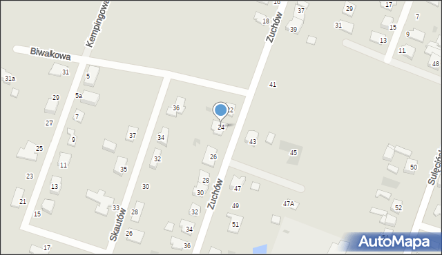 Gorzów Wielkopolski, Zuchów, 24, mapa Gorzów Wielkopolski