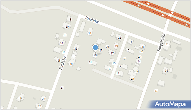 Gorzów Wielkopolski, Zuchów, 29, mapa Gorzów Wielkopolski