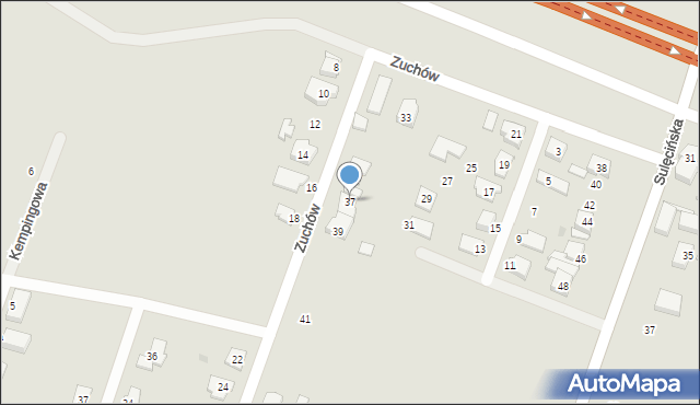 Gorzów Wielkopolski, Zuchów, 37, mapa Gorzów Wielkopolski