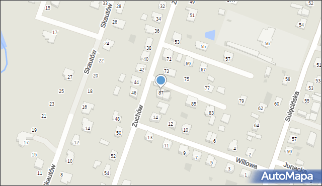 Gorzów Wielkopolski, Zuchów, 87, mapa Gorzów Wielkopolski