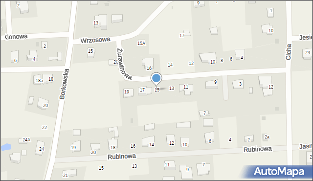 Grzybowo, Żurawinowa, 15, mapa Grzybowo