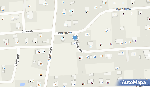 Grzybowo, Żurawinowa, 20, mapa Grzybowo