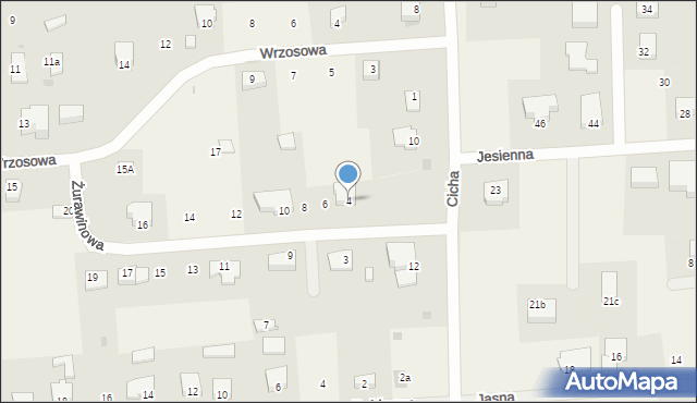 Grzybowo, Żurawinowa, 4, mapa Grzybowo