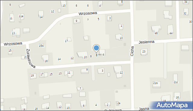 Grzybowo, Żurawinowa, 6, mapa Grzybowo