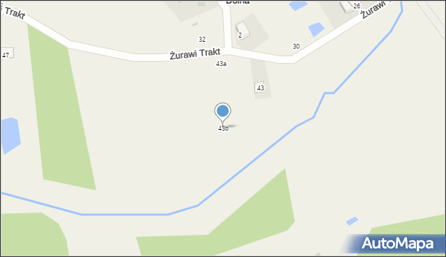 Huta Dolna, Żurawi Trakt, 43b, mapa Huta Dolna