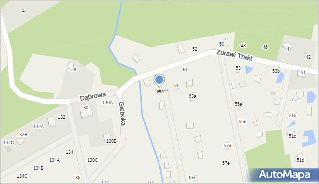 Huta Dolna, Żurawi Trakt, 65A, mapa Huta Dolna