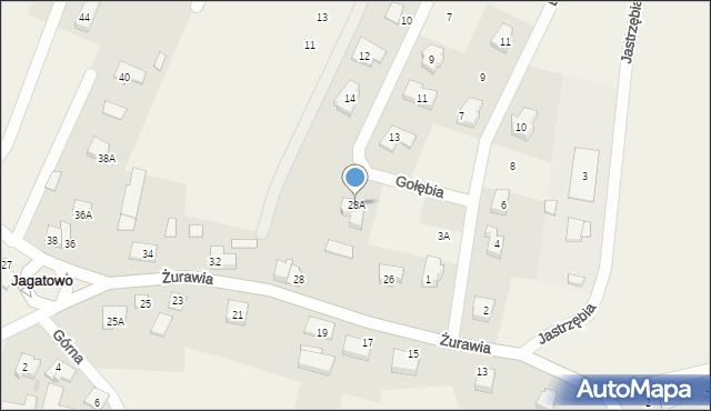 Jagatowo, Żurawia, 28A, mapa Jagatowo