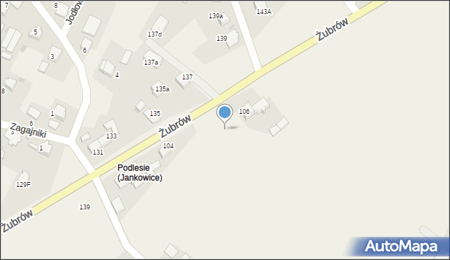 Jankowice, Żubrów, 104a, mapa Jankowice