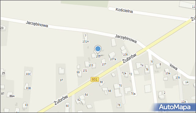 Jankowice, Żubrów, 105, mapa Jankowice