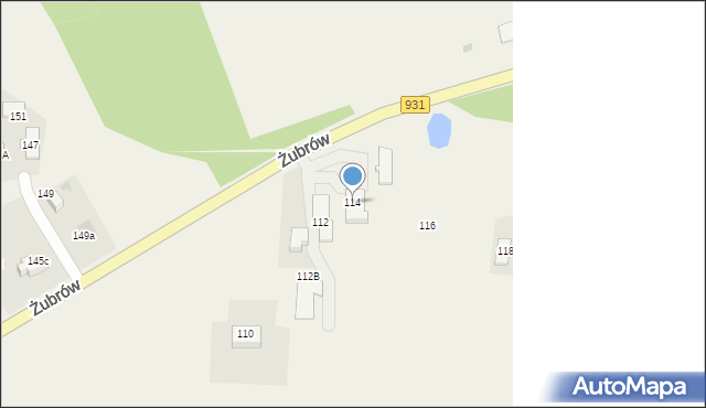 Jankowice, Żubrów, 114, mapa Jankowice