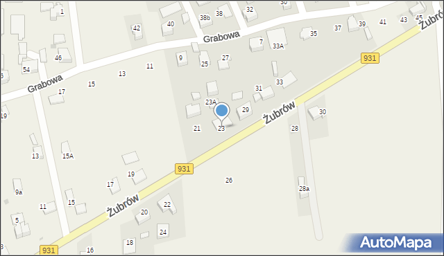 Jankowice, Żubrów, 23, mapa Jankowice