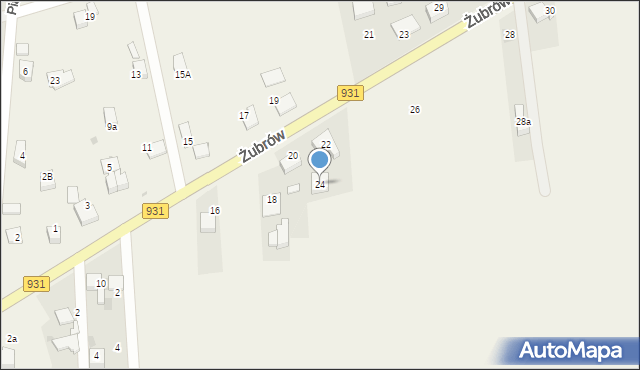 Jankowice, Żubrów, 24, mapa Jankowice