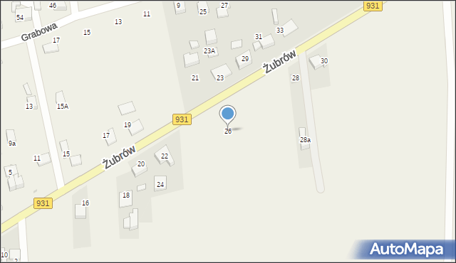 Jankowice, Żubrów, 26, mapa Jankowice