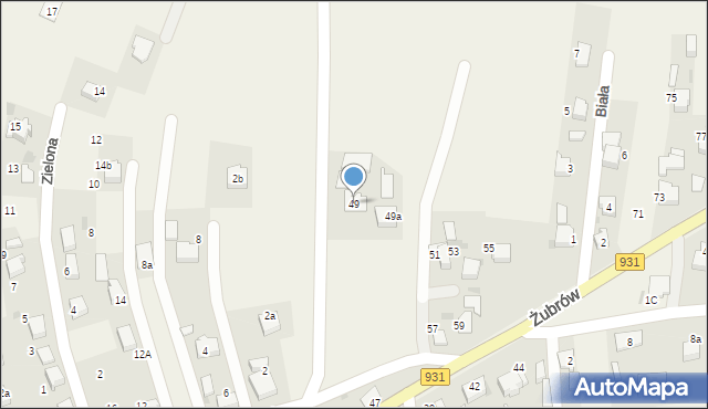 Jankowice, Żubrów, 49, mapa Jankowice