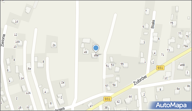 Jankowice, Żubrów, 49a, mapa Jankowice