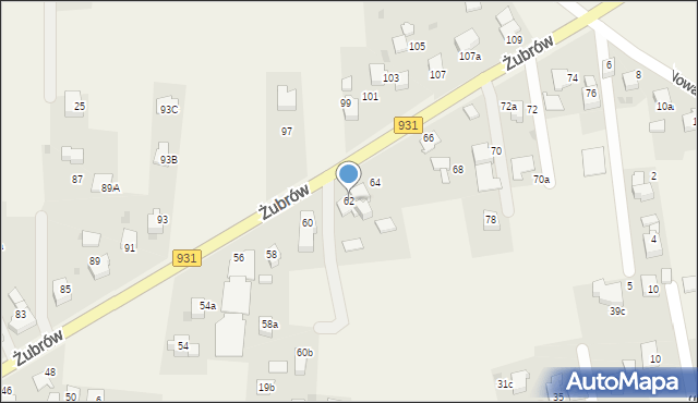 Jankowice, Żubrów, 62, mapa Jankowice
